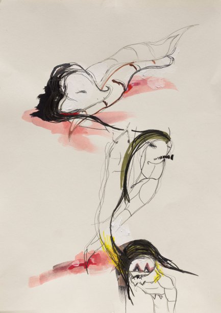 Ani Schulze, Durst, Serie von Zeichnungen, 2020, copyright the artist
